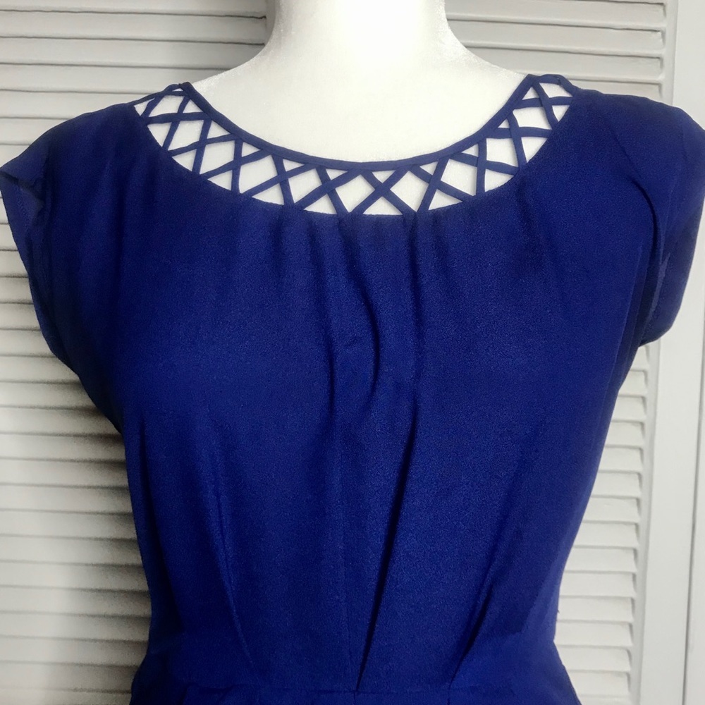 Vintage BeBop Blue Laser Cut Dress - Size Small - Picture 3 of 4